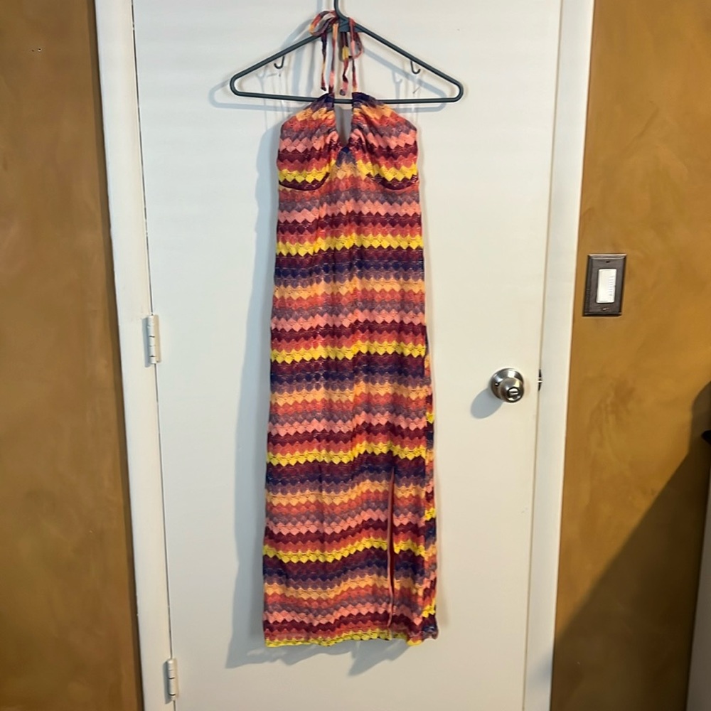 Colorful, fun long dress.